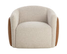 Sunpan Caris Swivel Lounge Chair - Santa Cruz Oatmeal / Milliken Cognac