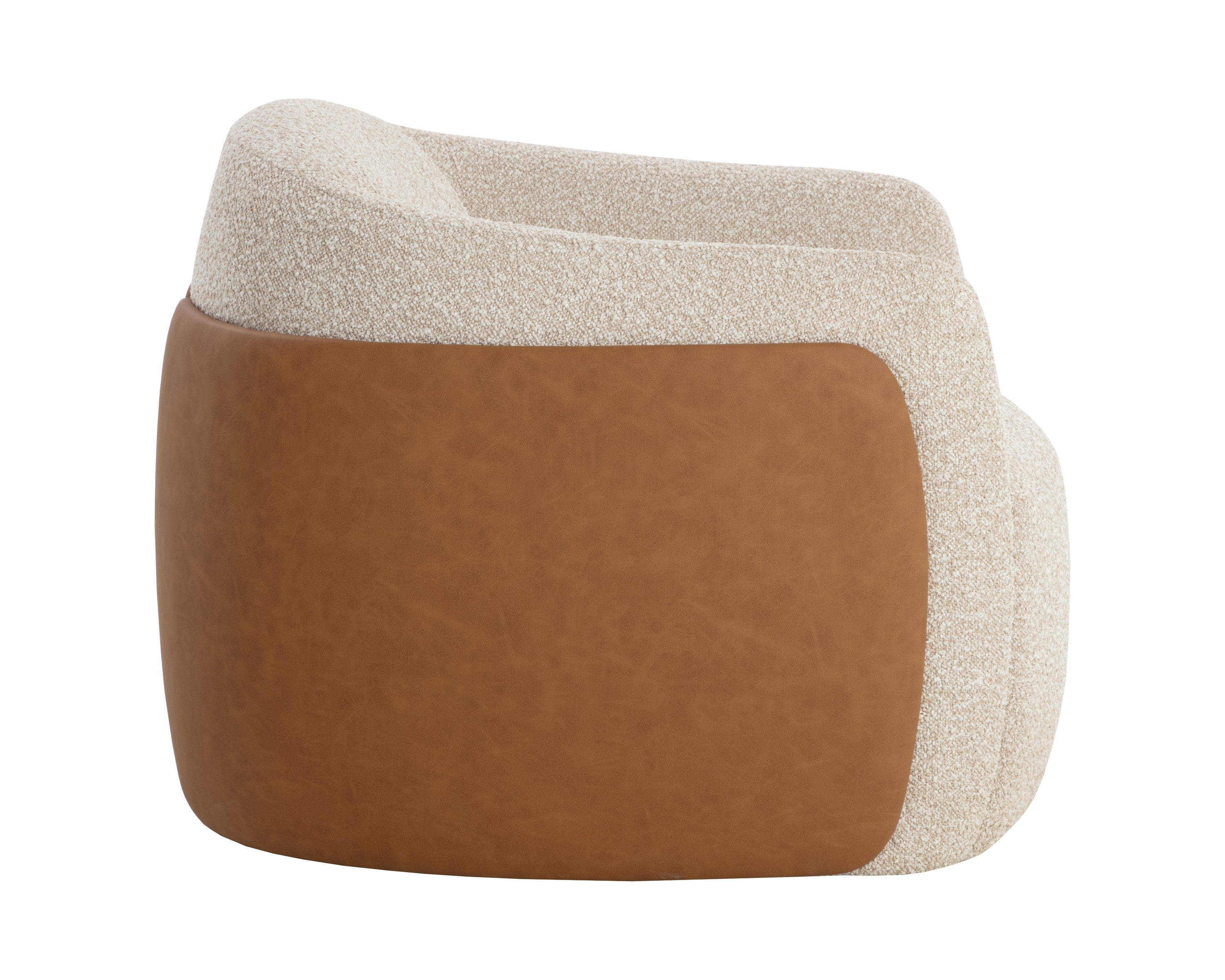 Sunpan Caris Swivel Lounge Chair - Santa Cruz Oatmeal / Milliken Cognac