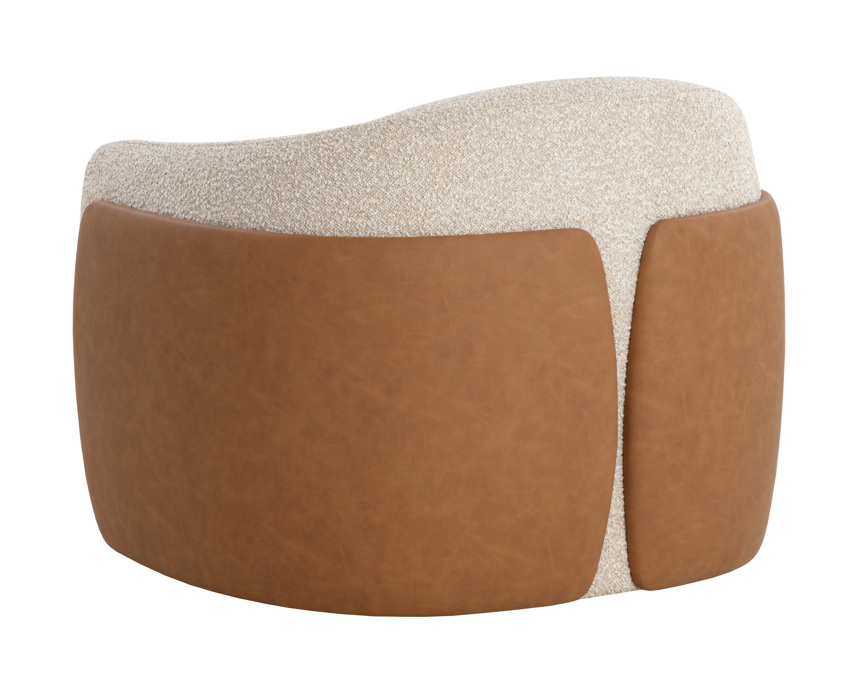 Sunpan Caris Swivel Lounge Chair - Santa Cruz Oatmeal / Milliken Cognac