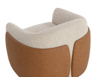 Sunpan Caris Swivel Lounge Chair - Santa Cruz Oatmeal / Milliken Cognac