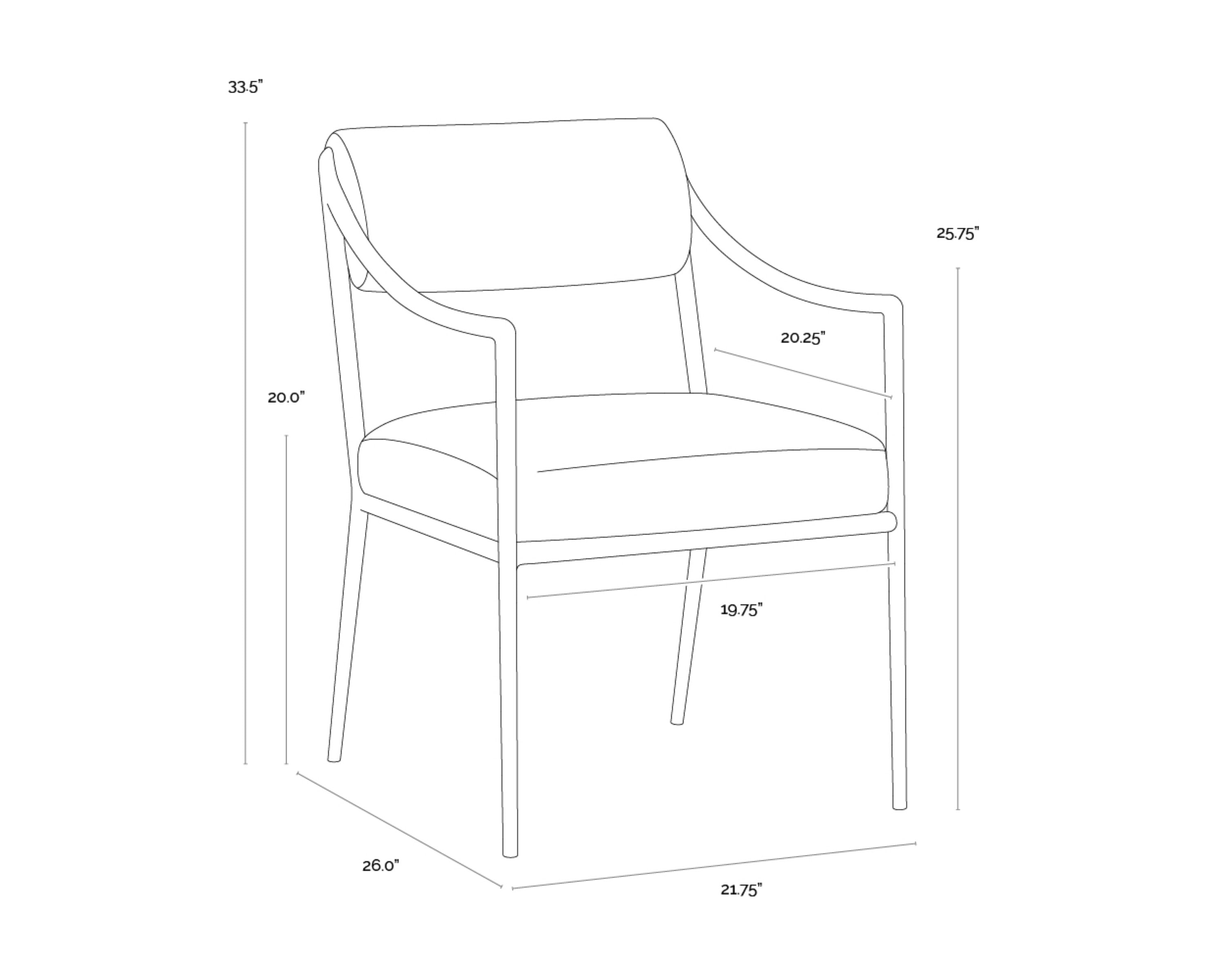 Sunpan Leticia Dining Armchair - Geralt Linen