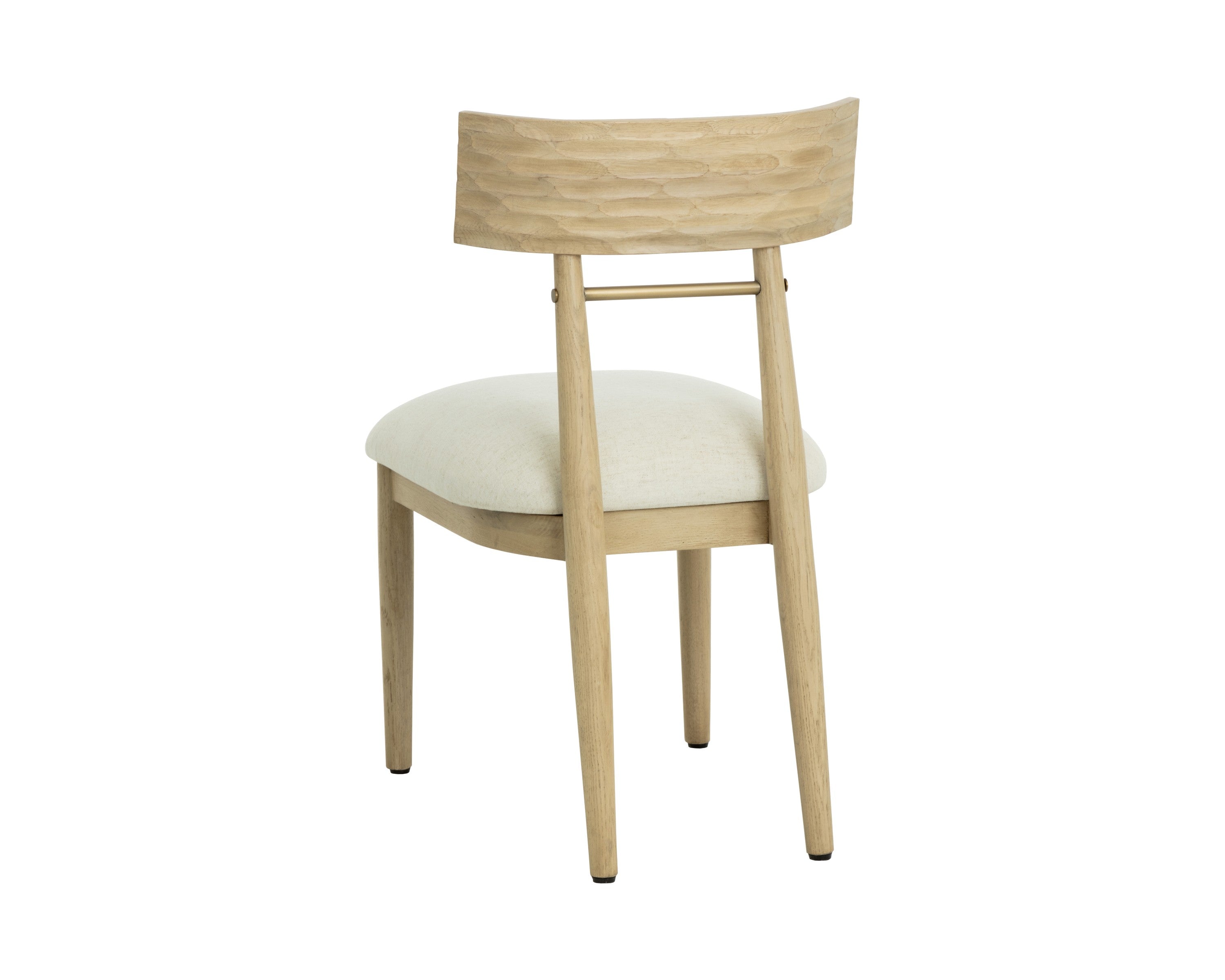 Sunpan Florian Dining Chair - Light Oak - Geralt Linen - Set of 2