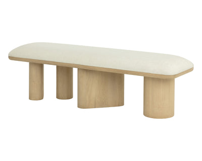 Sunpan Hiro Bench - Light Oak - Geralt Linen