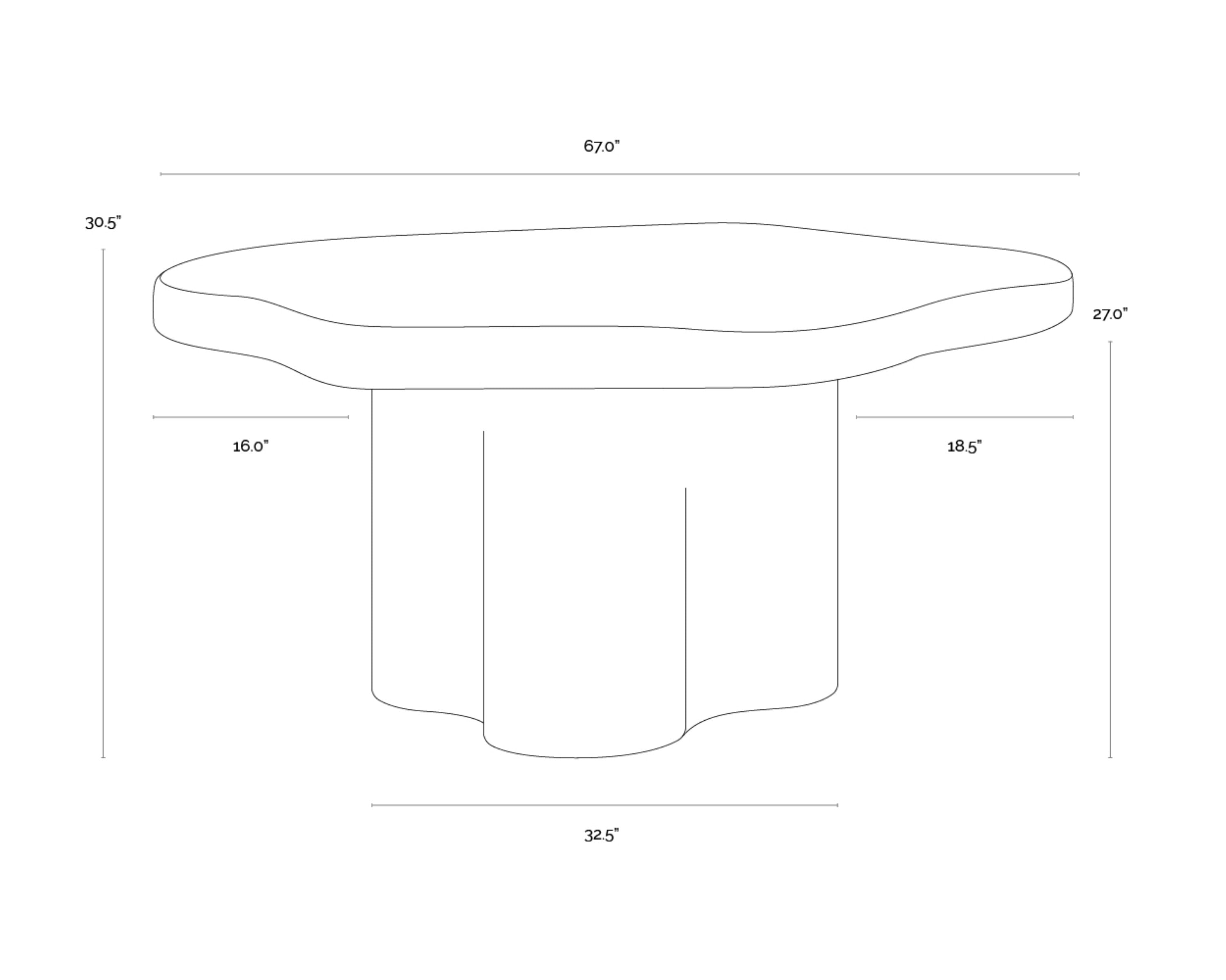 Sunpan Bellona Dining Table - Charcoal Black - 68.5