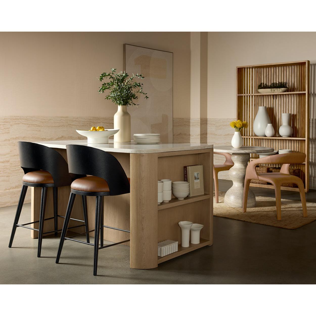Sunpan Romilly White Marble Kitchen Island