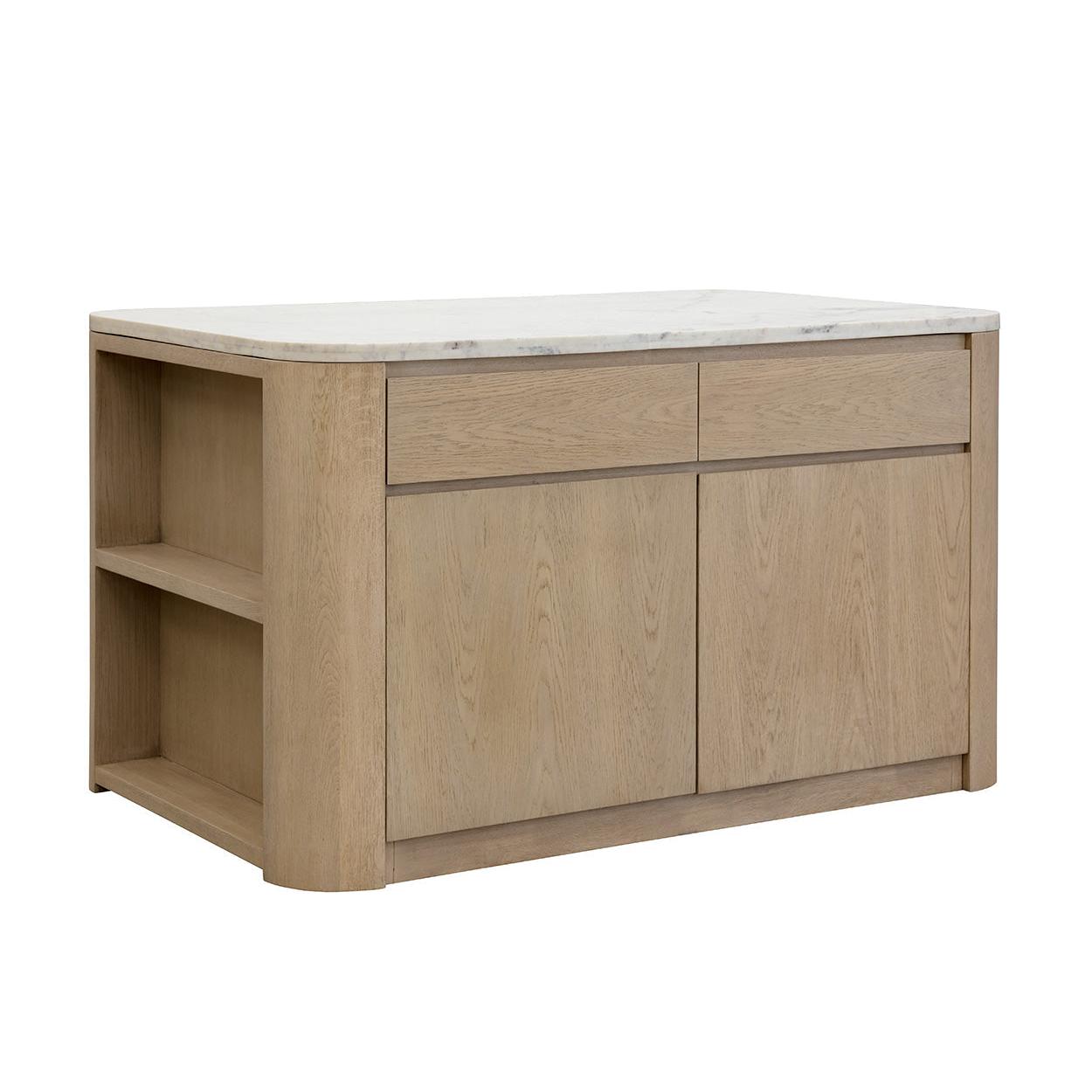 Sunpan Romilly White Marble Kitchen Island