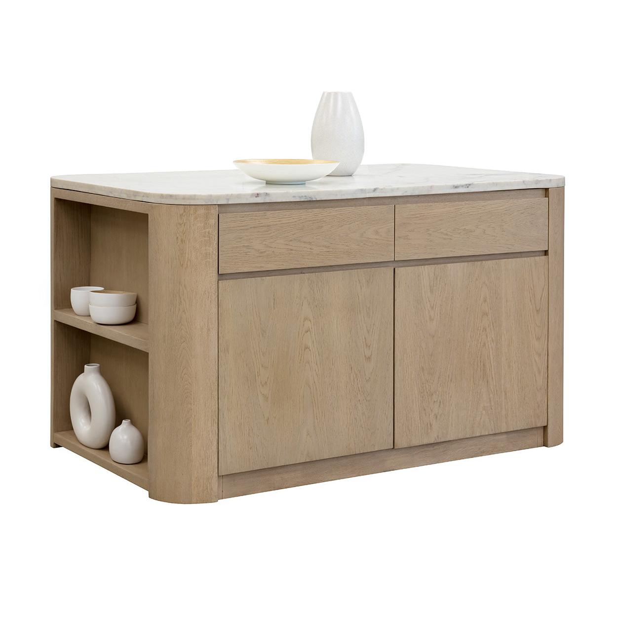 Sunpan Romilly White Marble Kitchen Island