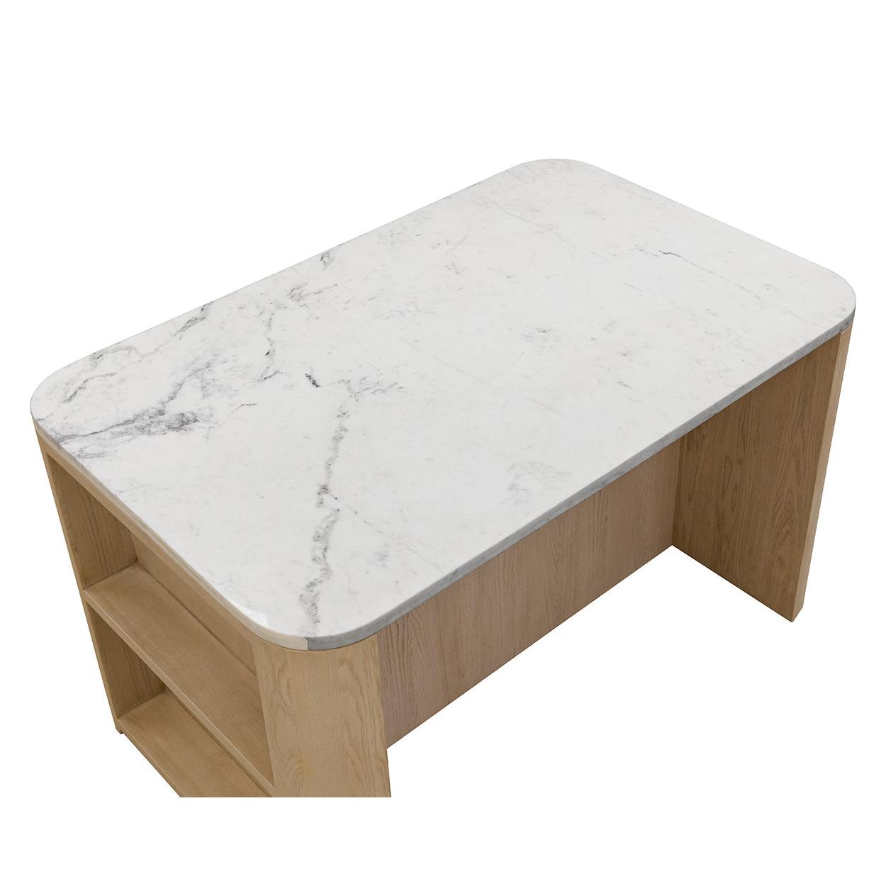 Sunpan Romilly White Marble Kitchen Island