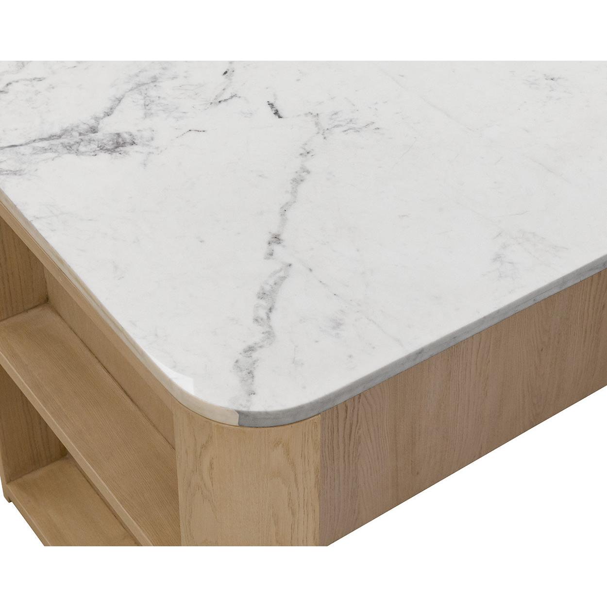 Sunpan Romilly White Marble Kitchen Island