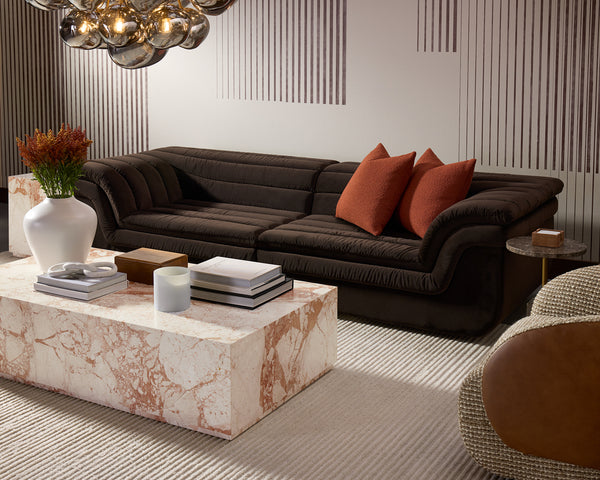 Sunpan Laros Coffee Table - Crema Breccia Marble