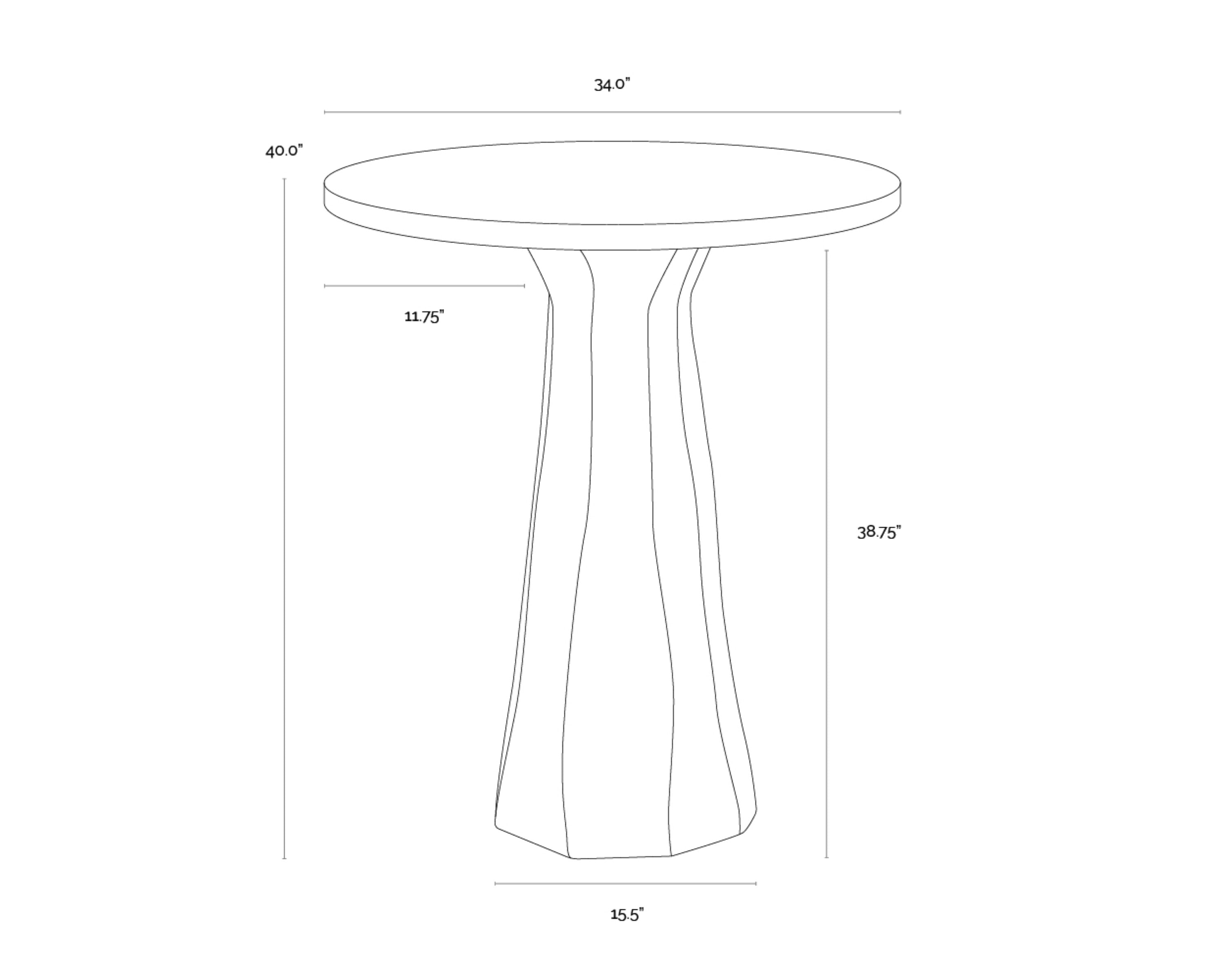 Sunpan Kliff Bar Table