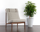 Sunpan Elanor Lounge Chair - Walnut - Copenhagen Cappuccino