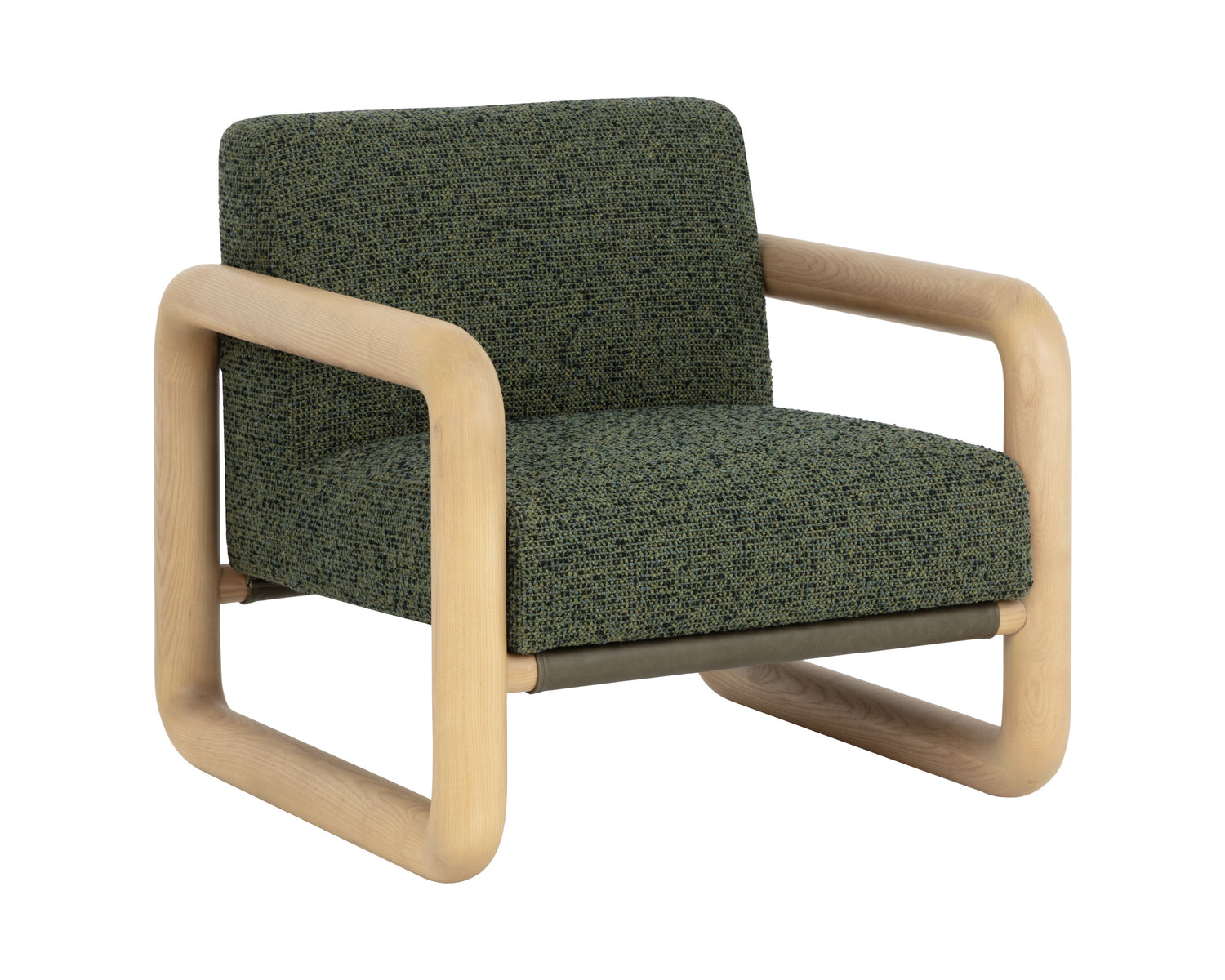 Sunpan Nubo Lounge Chair - Noah Meadow / Ludlow Dark Olive Leather