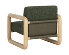 Sunpan Nubo Lounge Chair - Noah Meadow / Ludlow Dark Olive Leather