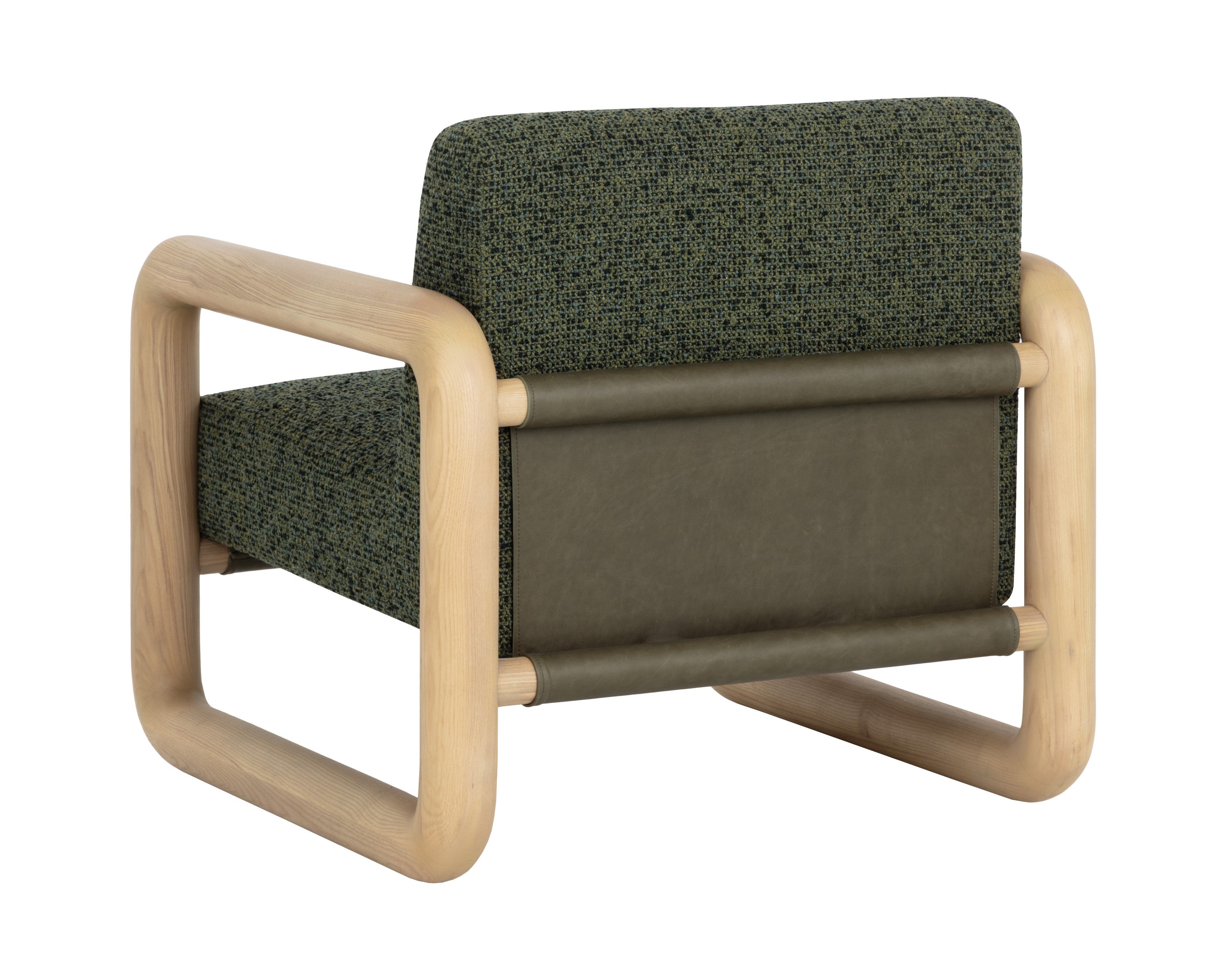 Sunpan Nubo Lounge Chair - Noah Meadow / Ludlow Dark Olive Leather