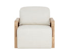 Sunpan Otso Swivel Lounge Chair - Geralt Linen / Nubuck Tan Leather
