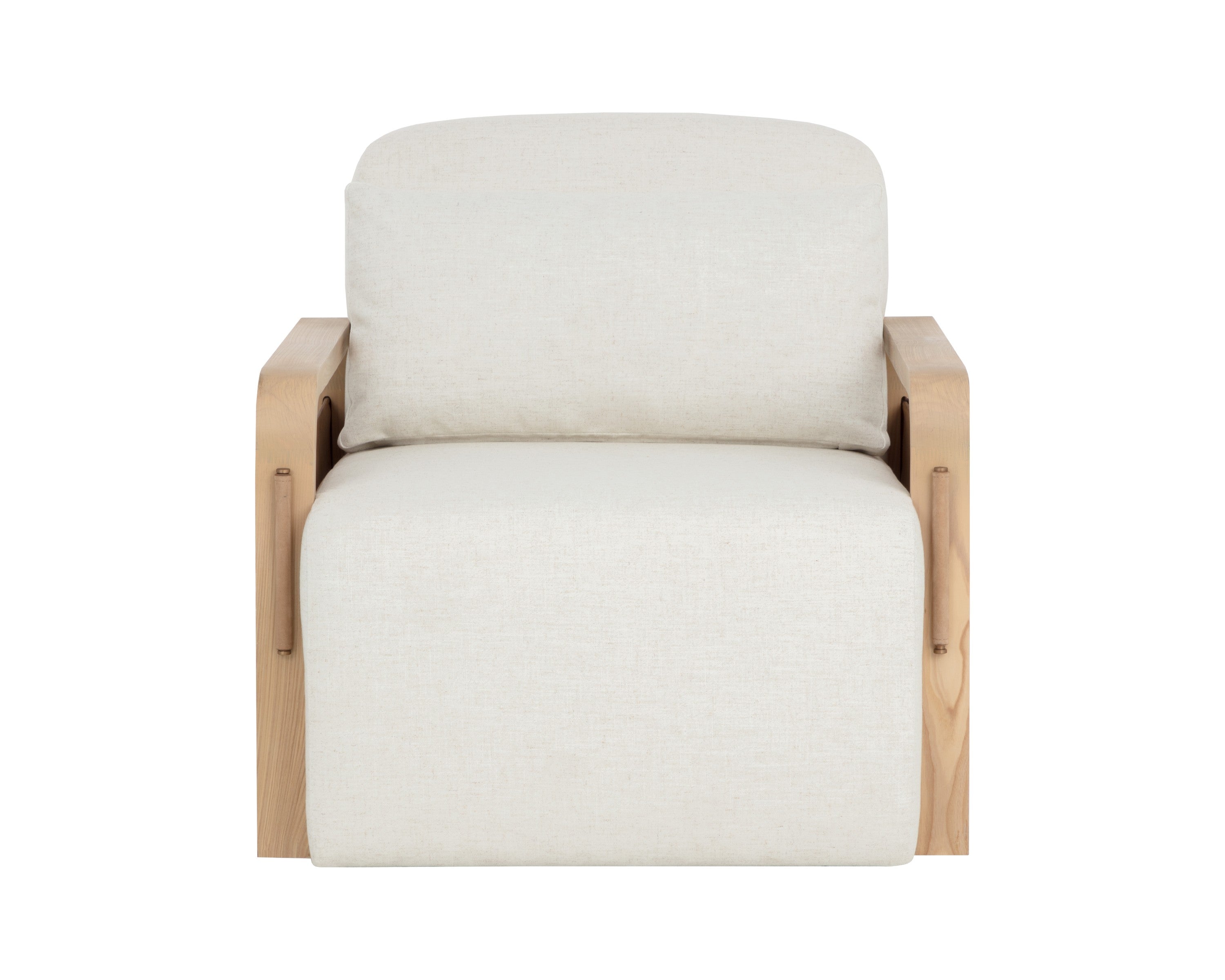 Sunpan Otso Swivel Lounge Chair - Geralt Linen / Nubuck Tan Leather