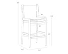 Sunpan Argus Barstool - Nubuck Caramel Leather
