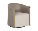 Sunpan Leontine Swivel Lounge Chair - Meg Taupe / Ivanhoe Mineral