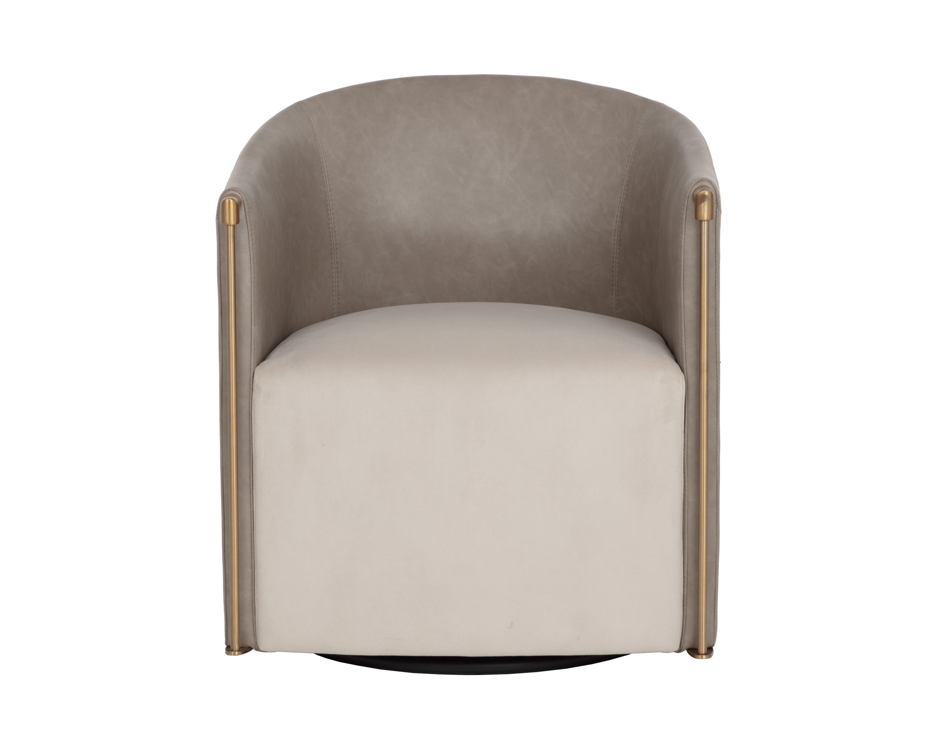 Sunpan Leontine Swivel Lounge Chair - Meg Taupe / Ivanhoe Mineral