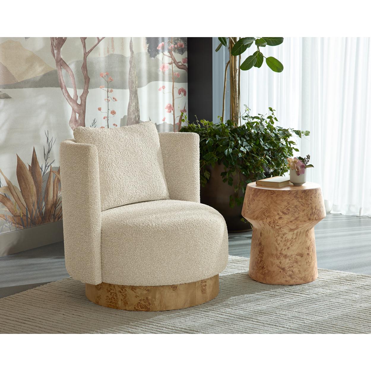 Sunpan Brie Burl Look End Table