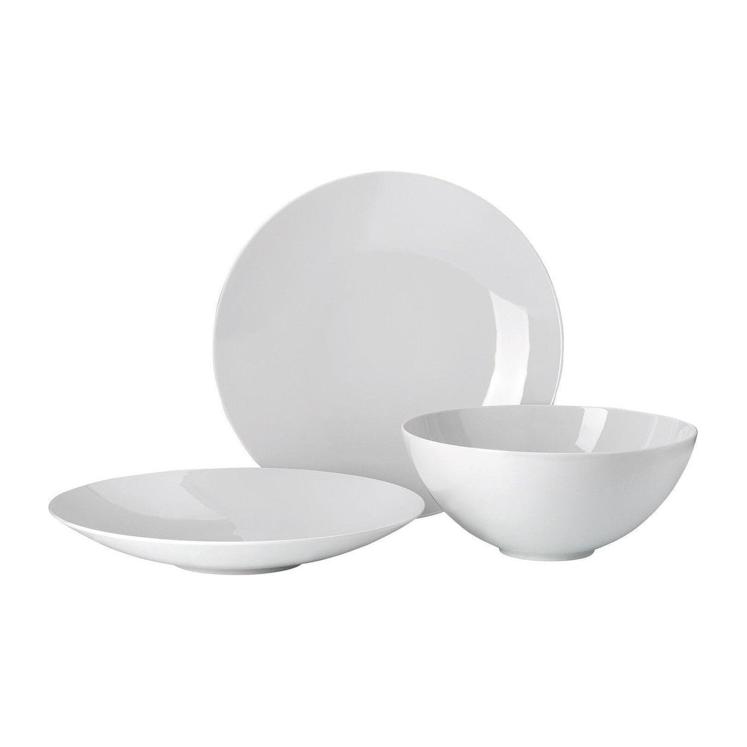 Rosenthal TAC 02 White 2 X Allrounder Plate 11 In & Bowl Large 8 1/2 Inch - Set of 3