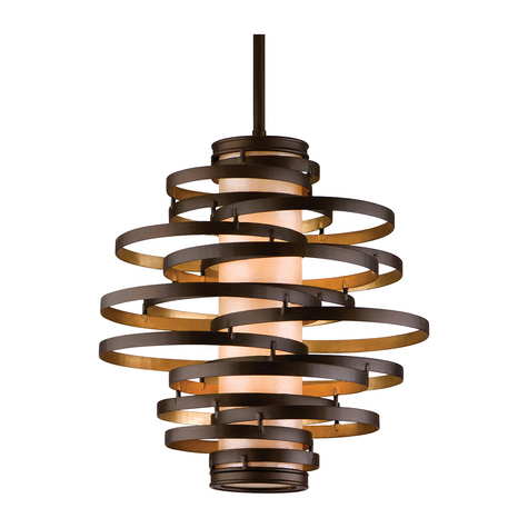 Corbett Vertigo 2 Light Bronze Leaf/Gold Leaf Pendant Ceiling Light