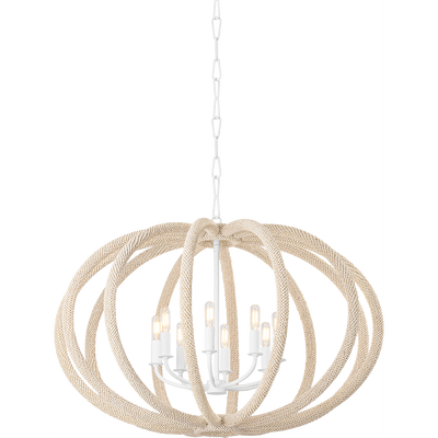 Hudson Valley Lighting Lewiston 6 Light 34 inch White Plaster Chandelier Ceiling Light