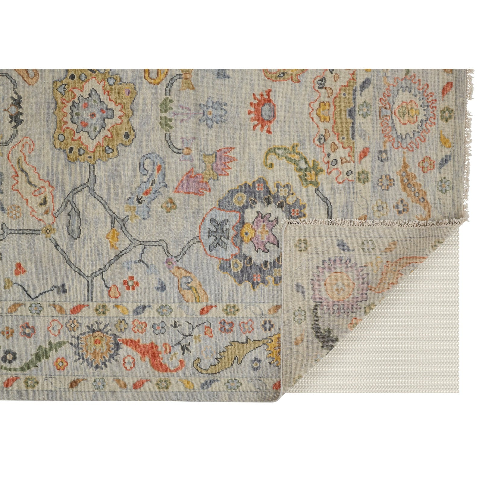 Feizy Karina 6793F Traditional Persian in Gray/Yellow/Red