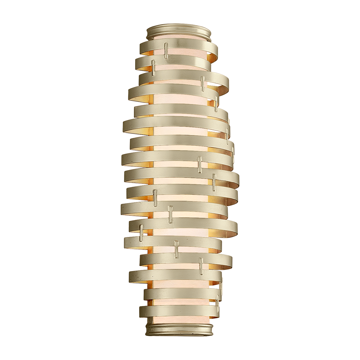 Corbett Vertigo 3 Light Warm Silver Leaf Wall Sconce Wall Light DSC