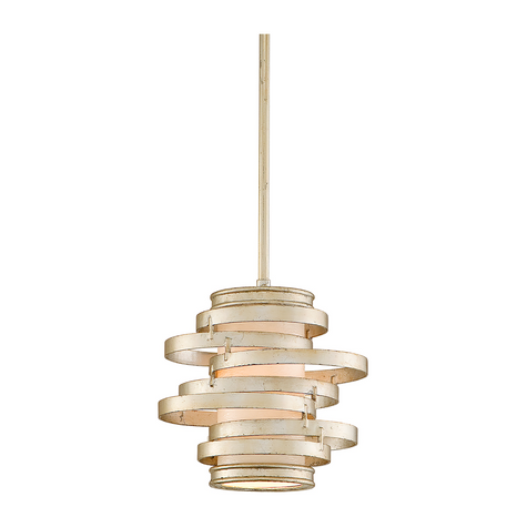 Corbett Vertigo 1 Light Warm Silver Leaf Pendant Ceiling Light DSC