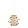 Corbett Vertigo 1 Light Warm Silver Leaf Pendant Ceiling Light DSC