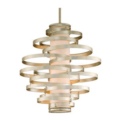 Corbett Vertigo 4 Light Modern Silver Leaf Chandelier Ceiling Light Clearance