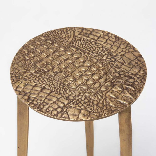 Interlude Saxon Accent Table Antique Brass