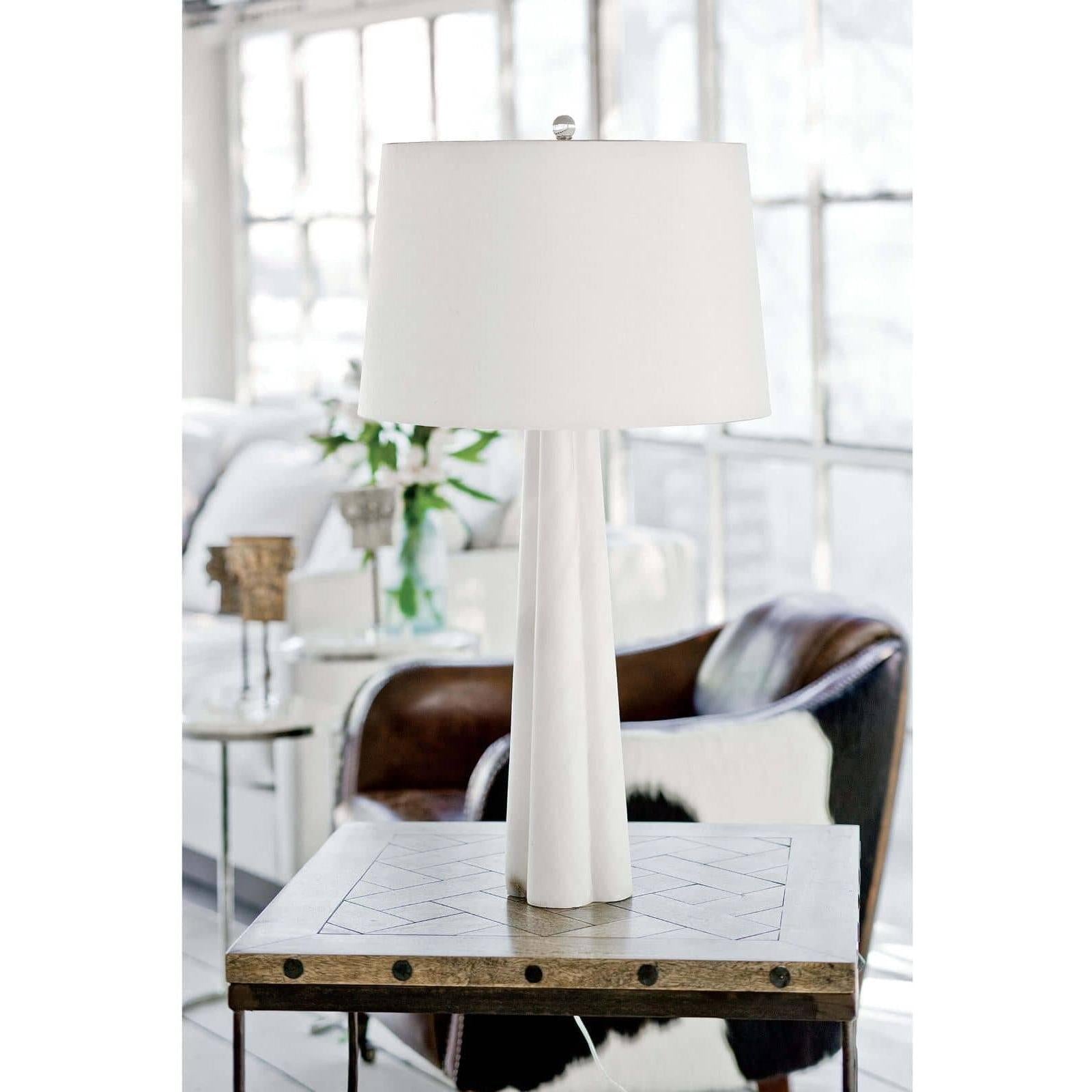Regina Andrew Quatrefoil Alabaster Natural Stone Table Lamp