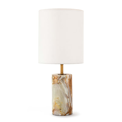 Regina Andrew  Jade & Brass Mini Cylinder Lamp