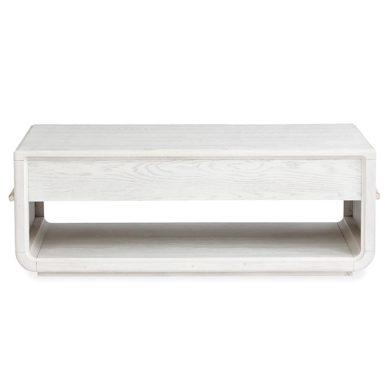 Salt Life Home Sunset Cove Moonlight Pearl Rectangular Cocktail Table with Casters