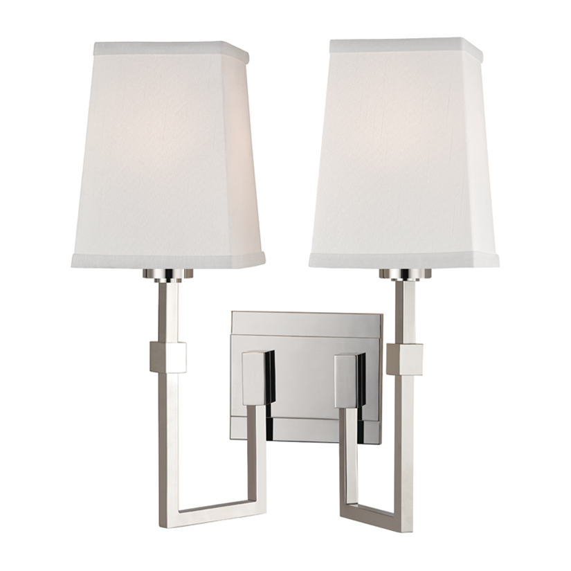 Hudson Valley Lighting Fletcher 2 Light 14 inch Polished Nickel Wall Sconce Wall Light Clearance