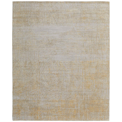 Feizy Eastfield 69FRF Modern Abstract Rug in Yellow/Ivory/Gold