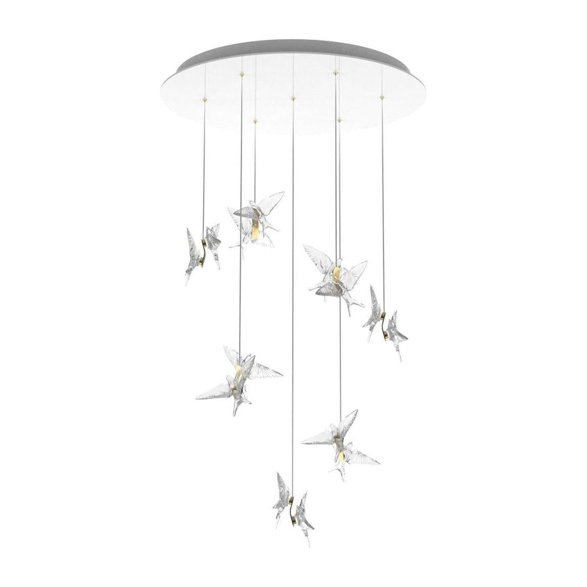 Lalique 14 Swallows Chandelier