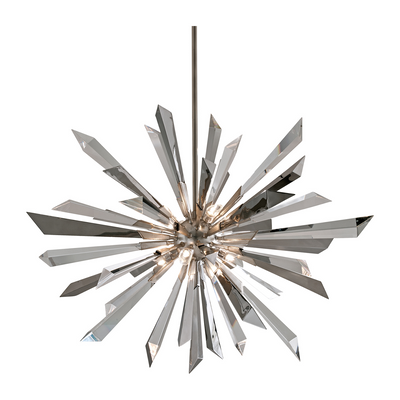 Corbett Inertia 8 Light Warm Silver Leaf Chandelier Ceiling Light Clearance