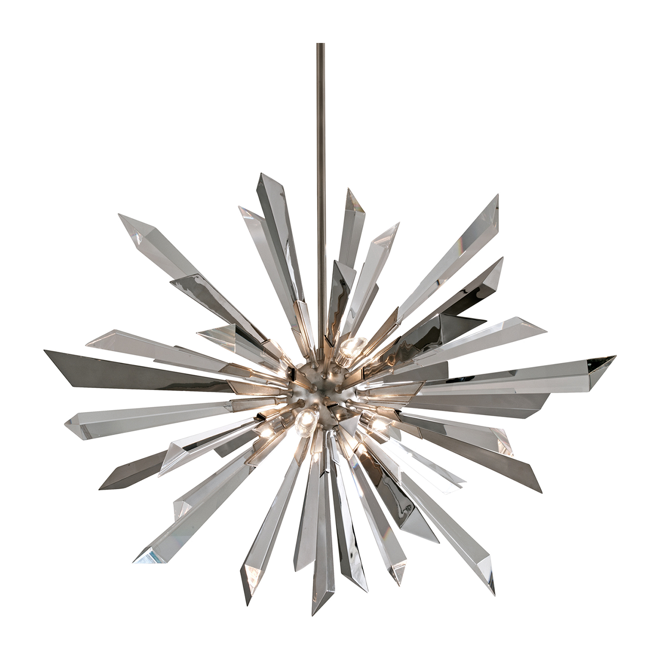 Corbett Inertia 8 Light Warm Silver Leaf Chandelier Ceiling Light Clearance
