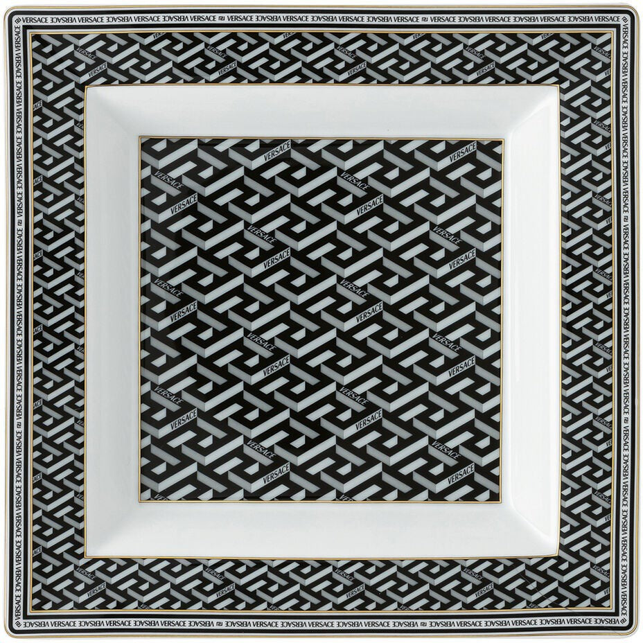 Versace La Greca Signature Black Tray Square