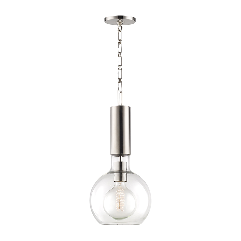 Hudson Valley Lighting Raleigh 1 Light 9 inch Polished Nickel Pendant Ceiling Light Clearance