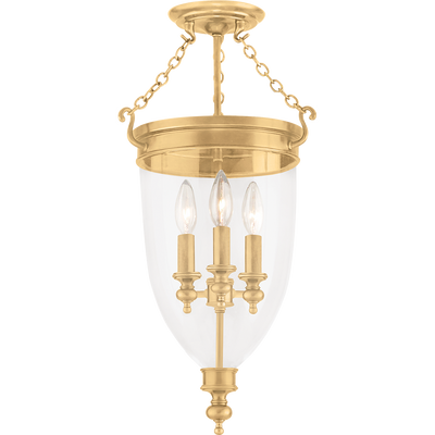 Hudson Valley Lighting Hanover 3 Light 12 inch Semi Flush Ceiling Light