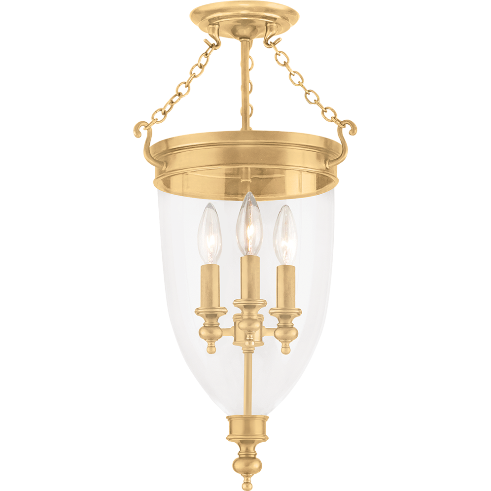 Hudson Valley Lighting Hanover 3 Light 12 inch Semi Flush Ceiling Light