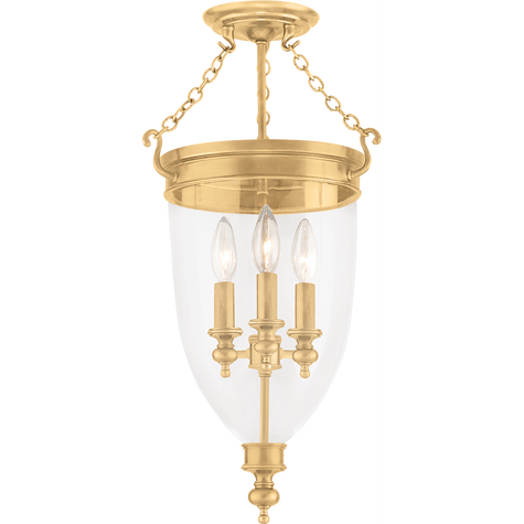 Hudson Valley Lighting Hanover 3 Light 12 inch Semi Flush Ceiling Light