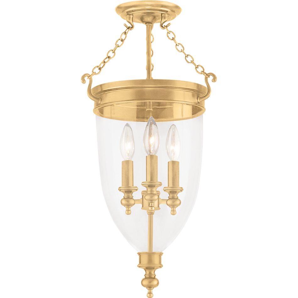 Hudson Valley Lighting Hanover 3 Light 12 inch Semi Flush Ceiling Light