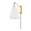 Hudson Valley Lighting Joan 1 Light 6.25 inch Aged Brass Plug-in Sconce Wall Light