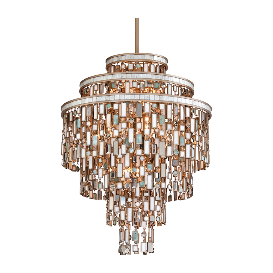 Corbett Dolcetti 13 Light Champagne Leaf Chandelier Ceiling Light